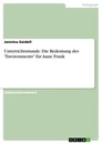 Titre: Unterrichtsstunde: Die Bedeutung des "Environments" für Anne Frank