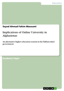 Title: Implications of Online University in Afghanistan