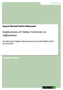 Title: Implications of Online University in Afghanistan