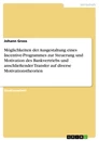 Título: Möglichkeiten der Ausgestaltung eines Incentive-Programmes zur Steuerung und Motivation des Bankvertriebs und anschließender Transfer auf diverse Motivationstheorien