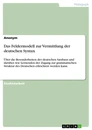 Title: Das Feldermodell zur Vermittlung der deutschen Syntax