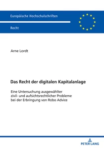 Titel: Das Recht der digitalen Kapitalanlage 