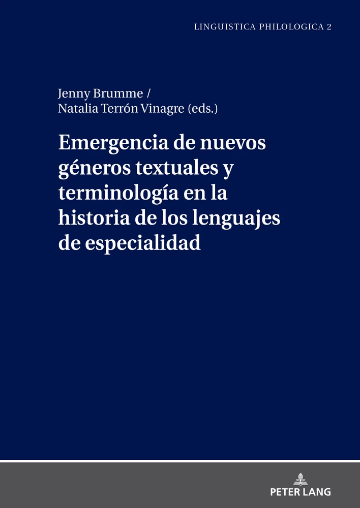 Title: Emergencia de nuevos géneros textuales y terminología en la historia de los lenguajes de especialidad