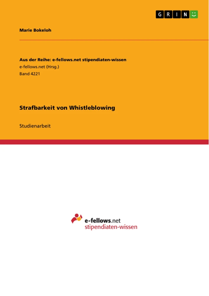 Titre: Strafbarkeit von Whistleblowing