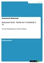 Title: Immanuel Kant - Kritik der Urteilskraft § 51