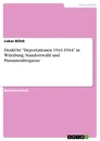 Titel: DenkOrt "Deportationen 1941-1944"  in Würzburg. Standortwahl und Passantenfrequenz