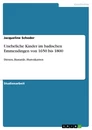 Titel: Uneheliche Kinder im badischen Emmendingen von 1650 bis 1800