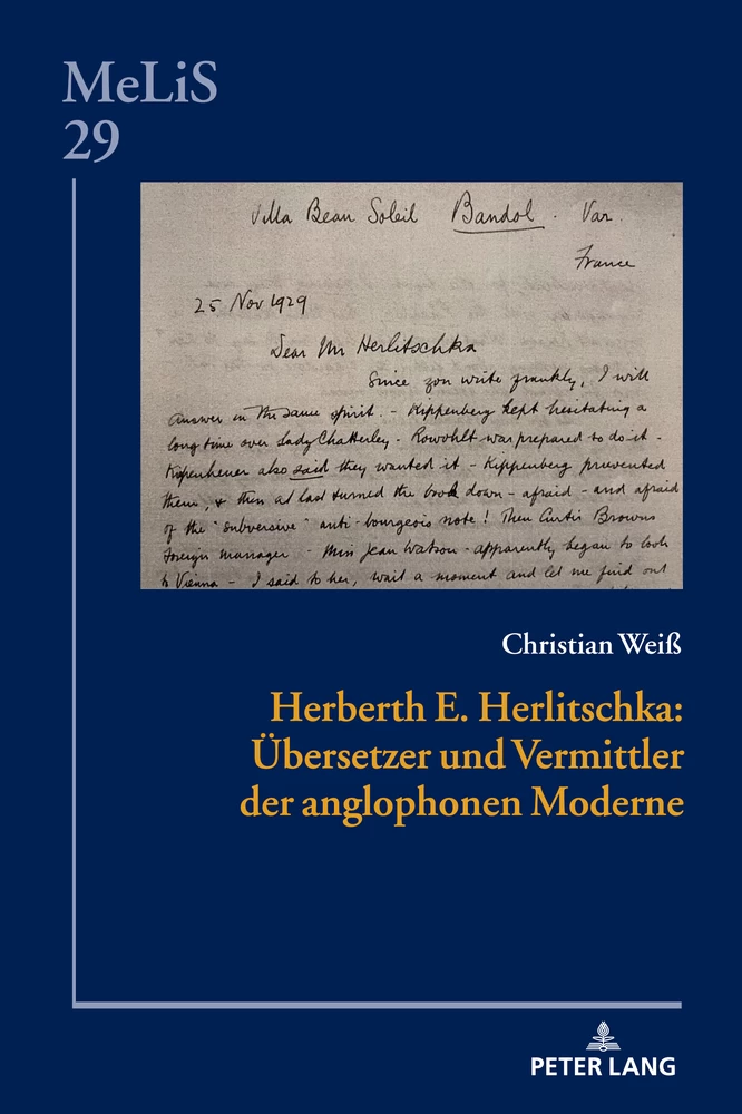 Titel: Herberth E. Herlitschka: Übersetzer und Vermittler der anglophonen Moderne