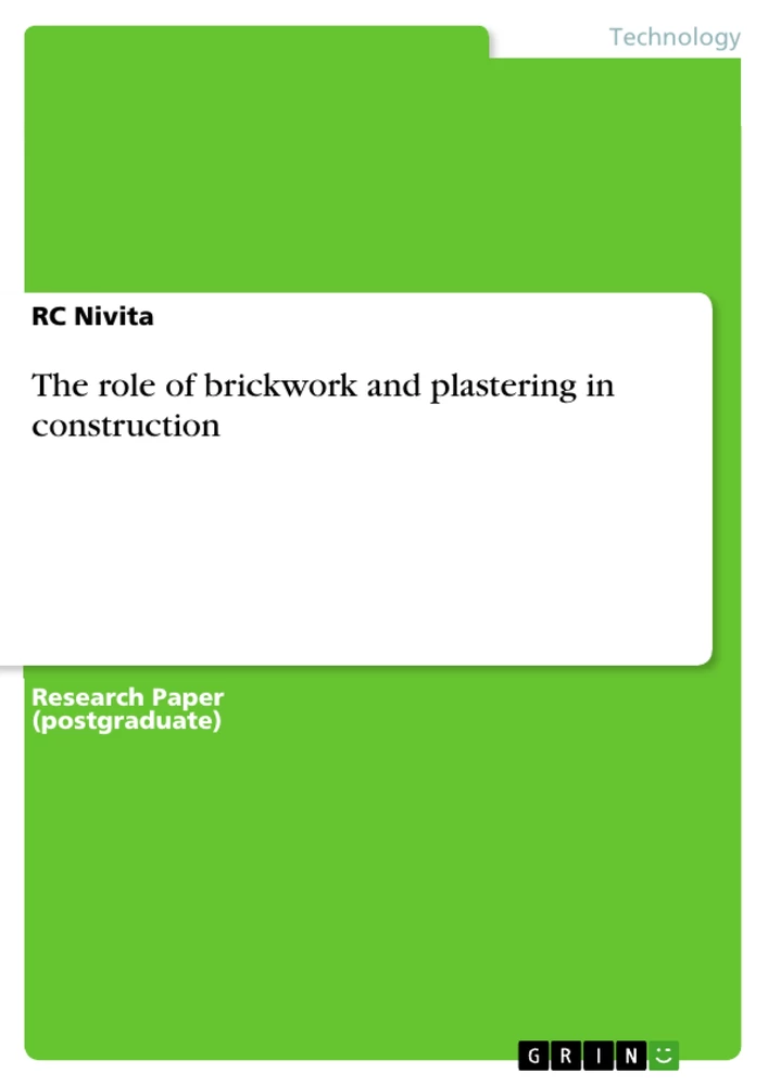 Título: The role of brickwork and plastering in construction