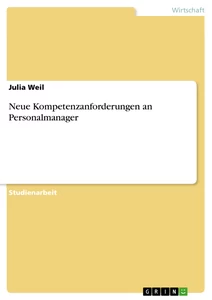 Titre: Neue Kompetenzanforderungen an Personalmanager