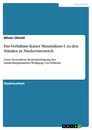 Title: Das Verhältnis Kaiser Maximilians I. zu den Ständen in Niederösterreich