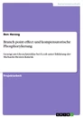 Titel: Branch point effect und kompensatorische Phosphorylierung