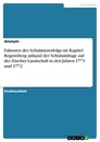 Título: Faktoren des Schulmisserfolgs im Kapitel Regensberg anhand der Schulumfrage auf der Zürcher Landschaft in den Jahren 1771 und 1772