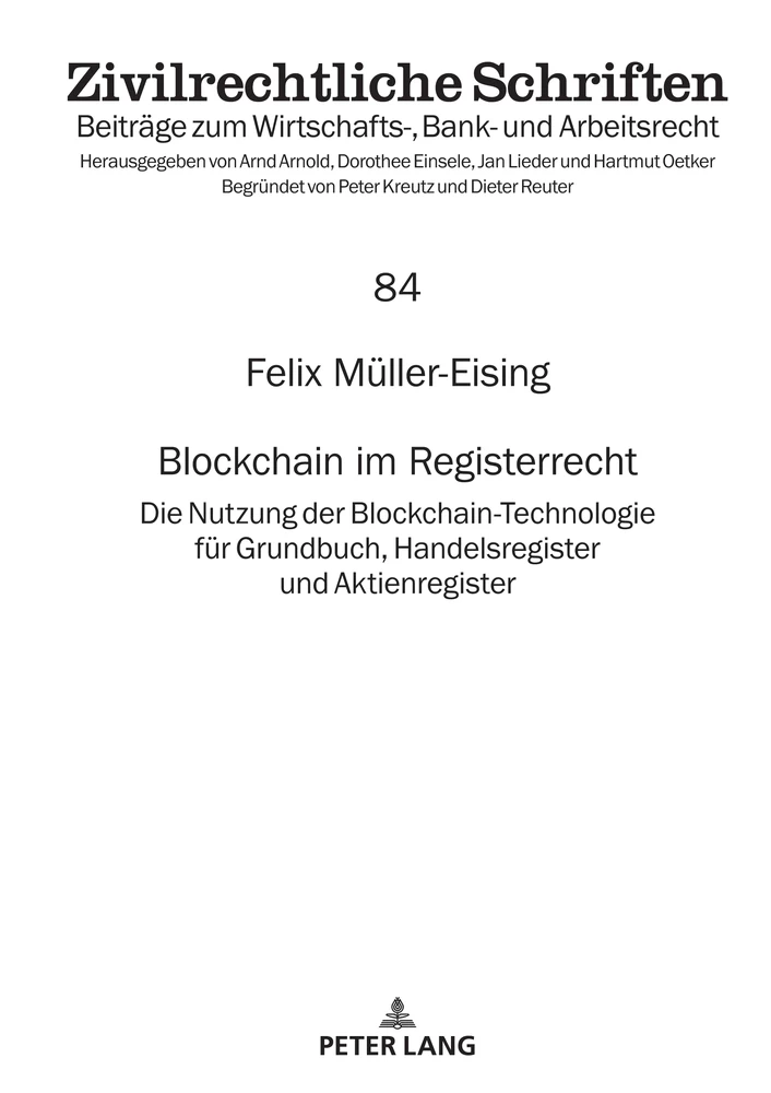 Titel: Blockchain im Registerrecht
