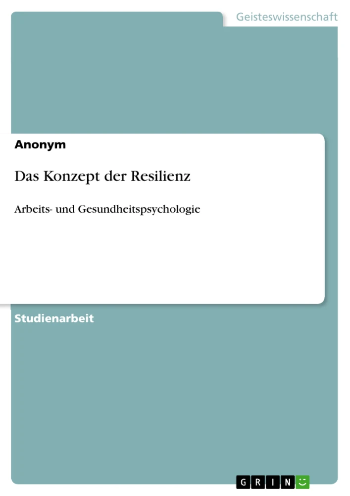 Title: Das Konzept der Resilienz