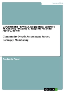 Title: Community Needs Assessment Survey Barangay Mambaling