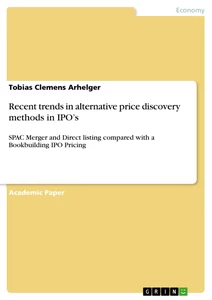 Titel: Recent trends in alternative price discovery methods in IPO’s