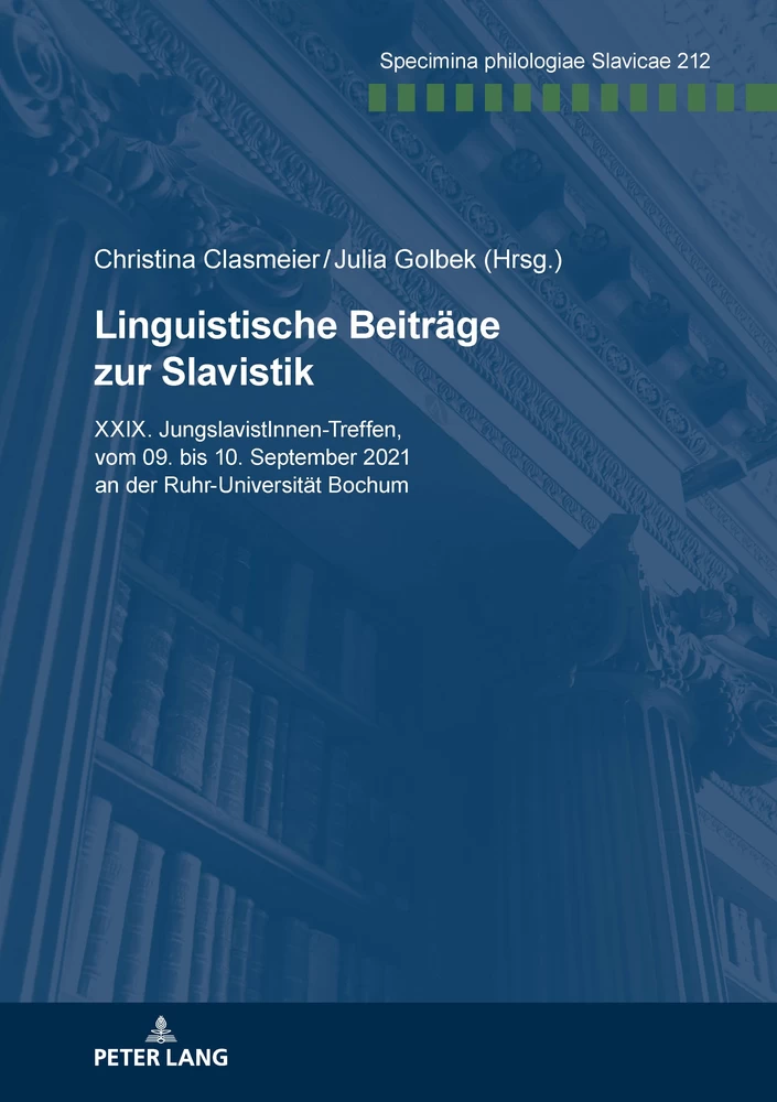 Titel: Linguistische Beiträge zur Slavistik.