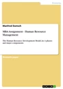 Titre: MBA Assignment - Human Resource Management