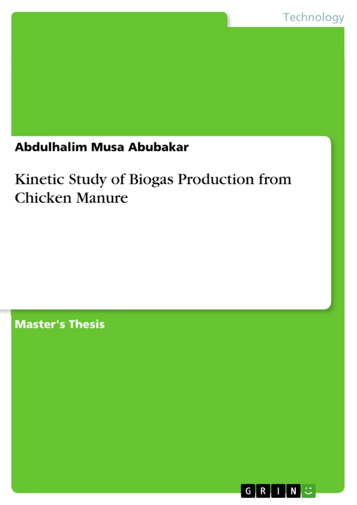 Titel: Kinetic Study of Biogas Production from Chicken Manure