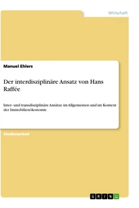 Titre: Der interdisziplinäre Ansatz von Hans Raffée