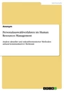 Titre: Personalauswahlverfahren im Human Resources Management