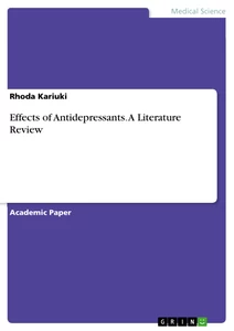 Title: Effects of Antidepressants. A Literature Review