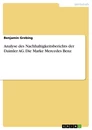 Titel: Analyse des Nachhaltigkeitsberichts der Daimler AG. Die Marke Mercedes Benz