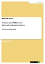Titel: Formen und Ablauf von Innovationskooperationen
