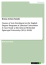 Title: Causes of Low Enrolment in the English Degree Programs at Liberian Universities. A Case Study at the African Methodist Episcopal University (2013–2018)