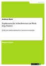 Title: Popliterarische Schreibweisen im Werk Jörg Fausers