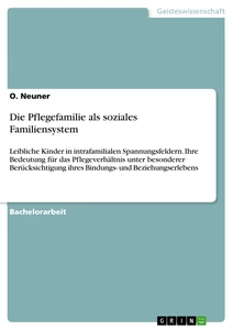 Titel: Die Pflegefamilie als soziales Familiensystem