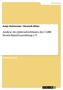 Título: Analyse des Jahresabschlusses des CARE Deutschland-Luxemburg e.V.