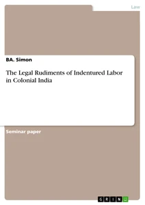 Titel: The Legal Rudiments of Indentured Labor in Colonial India