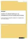 Titre: Analysis of cultural influences on management areas in Canada and Germany