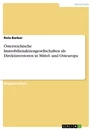 Título: Österreichische Immobilienaktiengesellschaften als Direktinvestoren in Mittel- und Osteuropa