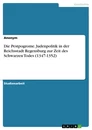 Titel: Die Pestpogrome. Judenpolitik in der Reichsstadt Regensburg zur Zeit des Schwarzen Todes (1347-1352)