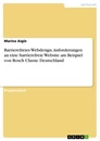 Título: Barrierefreies Webdesign. Anforderungen an eine barrierefreie Website am Beispiel von Bosch Classic Deutschland