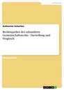 Titre: Rechtsquellen des sekundären Gemeinschaftsrechts - Darstellung und Vergleich