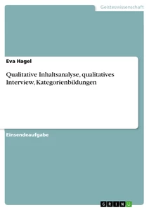Titel: Qualitative Inhaltsanalyse, qualitatives Interview, Kategorienbildungen