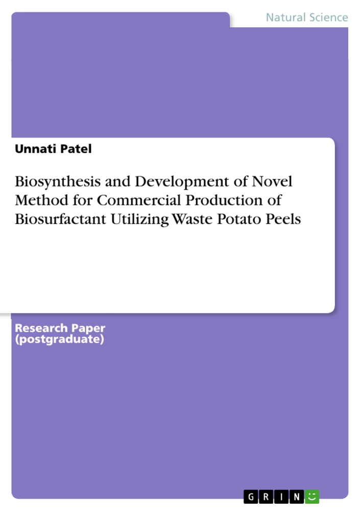 Título: Biosynthesis and Development of Novel Method for Commercial Production of Biosurfactant Utilizing Waste Potato Peels