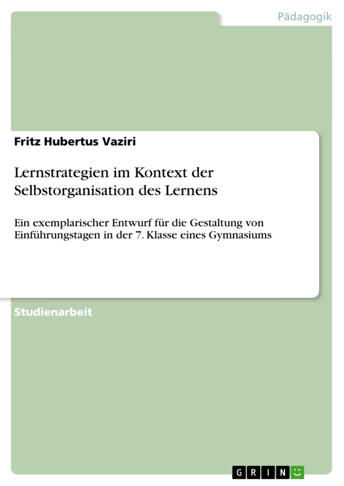 Título: Lernstrategien im Kontext der Selbstorganisation des Lernens