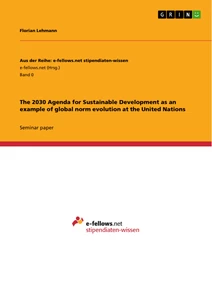 Title: The 2030 Agenda for Sustainable Development as an example of global norm evolution at the United Nations