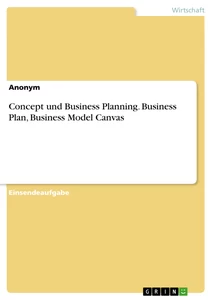 Titel: Concept und Business Planning. Business Plan, Business Model Canvas