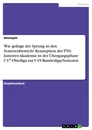Title: Wie gelingt der Sprung in den Seniorenbereich? Konzeption der TVG Junioren Akademie in der Übergangsphase U17 Oberliga zur U19 Bundesliga/Senioren