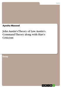 Título: John Austin's Theory of Law. Austin's Command Theory along with Hart's Criticism