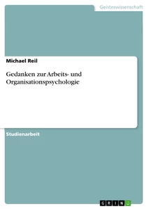 Título: Gedanken zur Arbeits- und Organisationspsychologie
