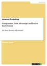 Titel: Comparative Cost Advantage and Factor Endowment