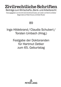 Titel: Festgabe der Doktoranden für Hartmut Oetker zum 65. Geburtstag