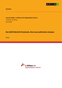 Título: Der NATO-Beitritt Finnlands. Eine neorealistische Analyse